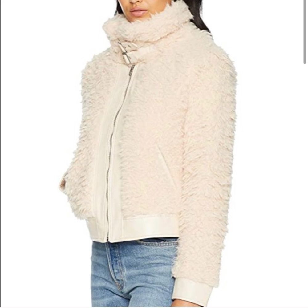 Blank NYC Cloud Nine Faux Sherpa Moto Zip Jacket